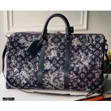 Louis Vuitton Monogram Tapestry Canvas Keepall Bandoulière 50 Bag M57285 2021