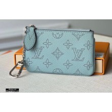 Louis Vuitton Mahina Leather Key Pouch Blue