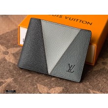 Louis Vuitton V Pattern Monochrome Taiga leather Slender Wallet M30711 Gray