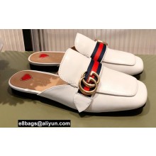 Gucci Double G Leather slipper 423694 Web White 2022