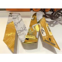 Hermes Bottle Silk Twilly 85x5CM Yellow