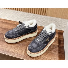 Prada suede mid-top sneakers grey 2024