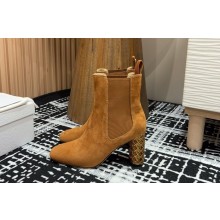 Dior Icon Heeled Ankle Boot yellow Suede Goatskin heel 8cm 2024