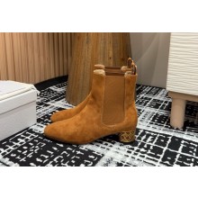 Dior Icon Heeled Ankle Boot yellow Suede Goatskin heel 4cm 2024