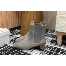Dior Icon Heeled Ankle Boot grey Suede Goatskin heel 4cm 2024