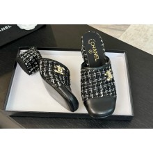 Chanel Black Quilted Leather heel 4.5cm 02 2024