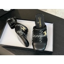 Chanel Black Quilted Leather heel 4.5cm 03 2024