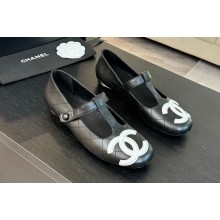 Chanel black Quilted Leather Ballet Flats 2024