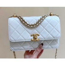Chanel Calfskin Quilted Mini Fit Flap white  AS2649 2024 (original quality )
