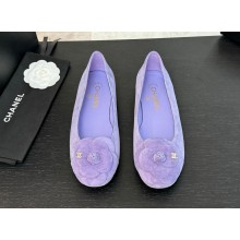 Chanel velvet camellia pumps suede purple 2024