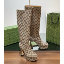 gucci Monogram Autumn/Winter New High Heel Boots heel11.5cm beige 2024