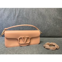 Valentino Garavani Loco Medium pink Leather Shoulder Bag New 2024