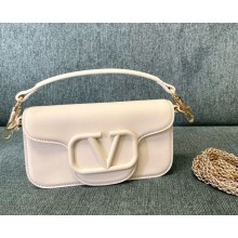 Valentino Garavani Loco Medium white Leather Shoulder Bag New 04 2024