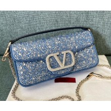 Valentino Garavani small Locò studded denim shoulder bag 2024