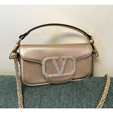 Valentino small Locò crystal-embellished shoulder bag gold 2024