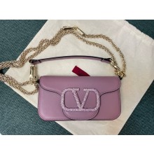 Valentino small Locò crystal-embellished shoulder bag purple 01 2024