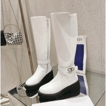 Valentino vlogo signature new leather boots white 2024