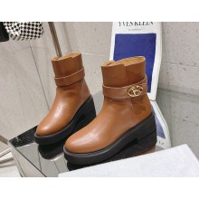 Valentino vlogo signature new leather ankle boots brown 2024