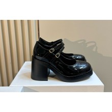 CELINE black patent leather Mary Jane single shoes 2024