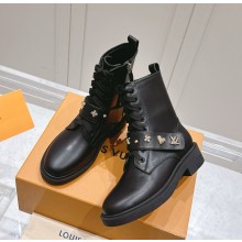 LOUIS VUITTON Citizen paint finish leather flat boots 2024