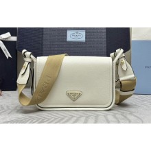Prada Saffiano leather shoulder bag Clay white 1BD372 2024