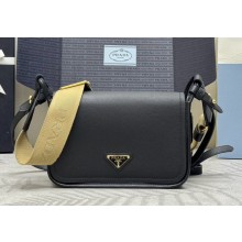 Prada Saffiano leather shoulder bag black 1BD372 2024