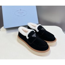 Prada Evolve suede platform loafers black 2024