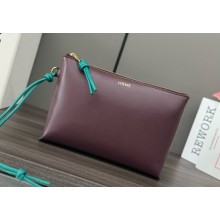 Loewe Knot T Pouch In Nappa Calfskin Burgundy 11042 2024