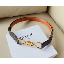 Celine Women Small Block Triomphe Belt in Taurillon Leather 01 2024