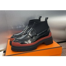 Hermes Loafer With Socks Red For Women heel 4.5cm 2024