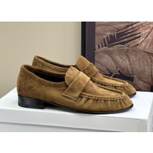 THE ROW NEW SOFT SUEDE LOAFERS brown 2024