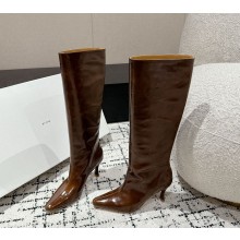 BY FAR women's boots brown leather heel 4.5cm 2024