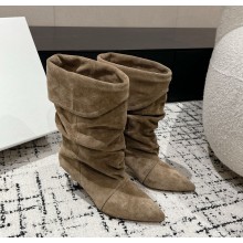 Isabel Marant women's boot grey suede heel 5.5cm 2024