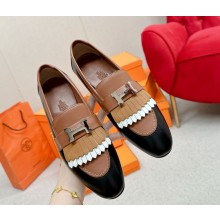 Hermes royal leather tassels brown/black 2024