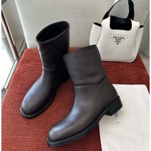 The Row Nobilis leather ankle boots in burgundy 2024