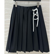 Prada Pleated gabardine midi-skirt Navy 2025