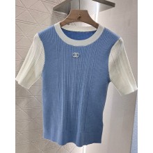 CHANEL kint t-shirt blue/white 2025