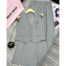 MIU MIU vest+pants dark grey 2025