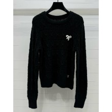 CHANEL women's long sleeve knitted sweater black 2025