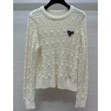 CHANEL women's long sleeve knitted sweater white 2025