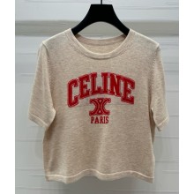 CELINE t-shirt in cotton jersey beige 2025