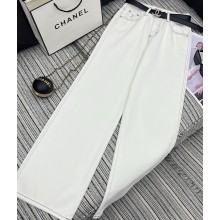 CHANEL WOMEN'S DENIM PANTS WHITE 2025
