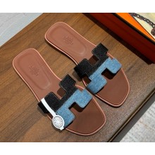 Hermes Oran sandal in denim 09 2025