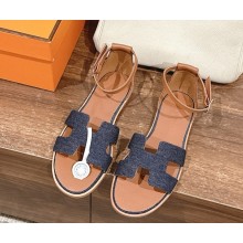 Hermes Santorini sandal in denim 16 2025