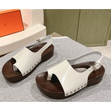 Hermes oran sandal in calfskin white 2025