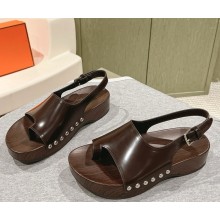 Hermes oran sandal in calfskin coffee 2025