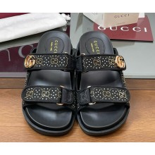 Gucci Women's mules with Double G and crystal black GG canvas 2025