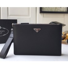 Prada saffiano leather pouch 2VF024 black 2025