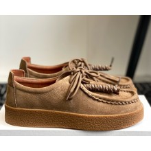 The Row women's lace-up leather Loafers light brown 2025