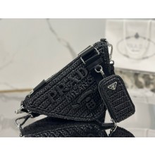 Prada knit Triangle Shoulder Bag 1BH190 black 2025